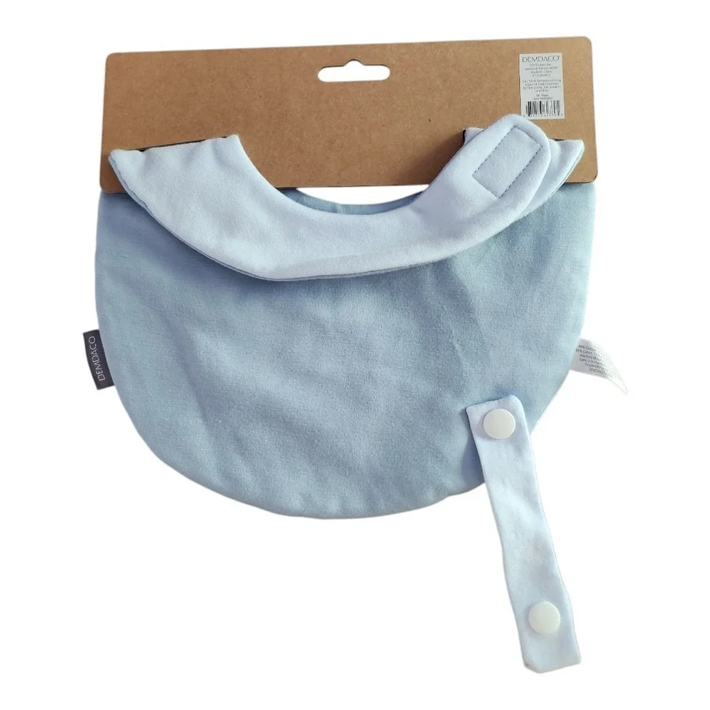 NWT Demdaco Puppy Bib Blue Soft Detachable Pacifier Or Teether Clip Baby Toddler